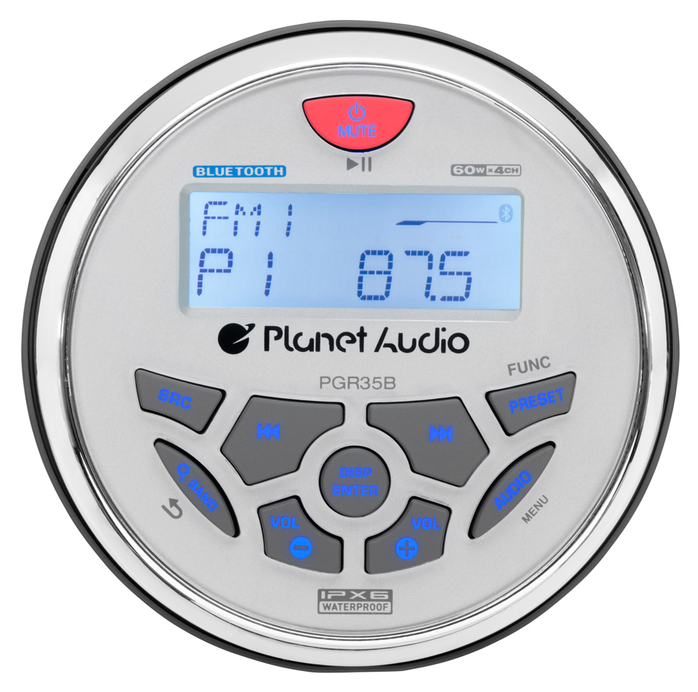 Planet Audio Pgr35b 3.5 " Marine Radio Bluetooth hinter Aux Eingang Am Fm 
